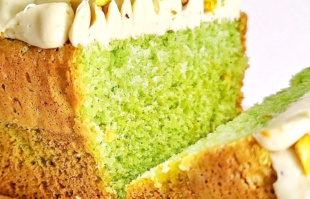 Cardamom Pistachio Gold Cake Recipe
