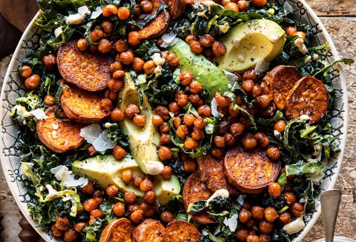 Kale Caesar with Crispy Chickpeas Reci
