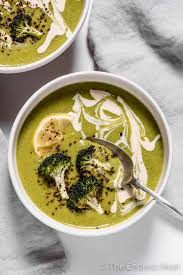Vegan Creamy Broccoli Tahini Soup