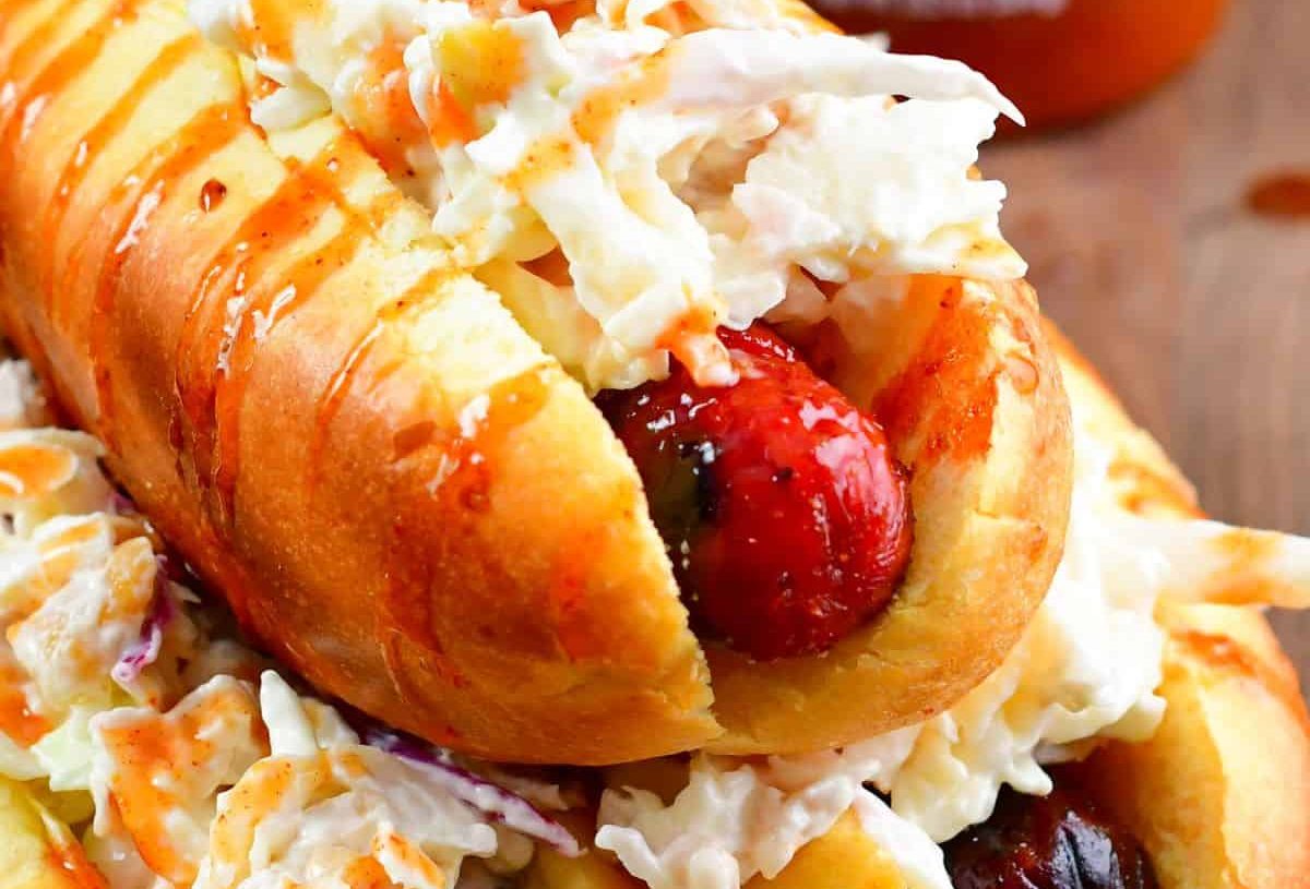 Sriracha Honey Glazed Hot Dogs